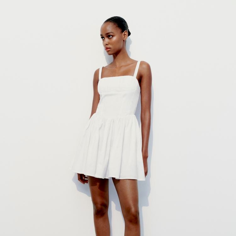 Zara White Sleeveless Dress